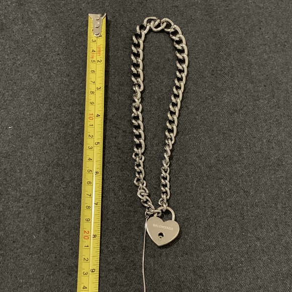 Authentic Balenciaga Chunky Chain Necklace with Heart-shaped Lock - Picture 3 of 7